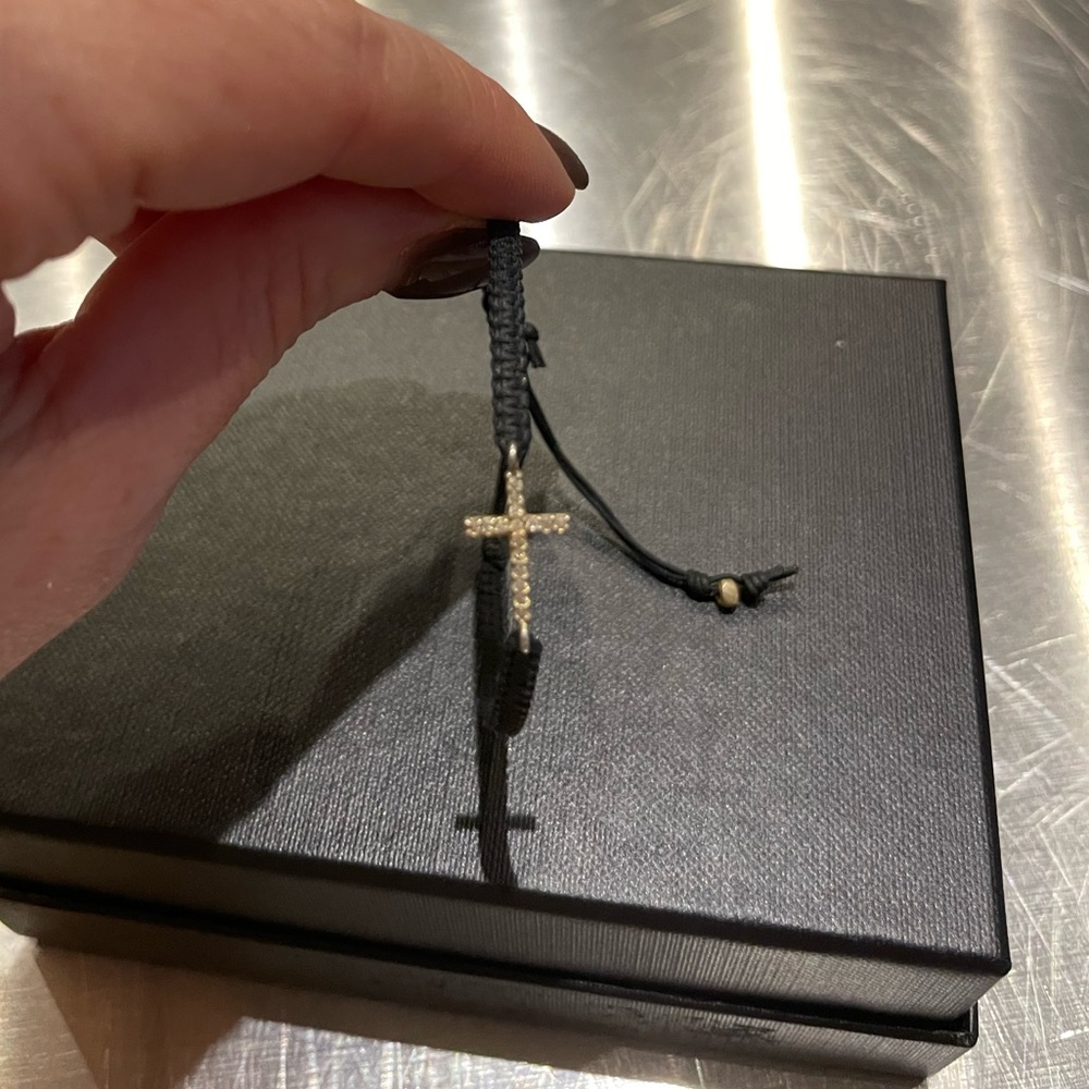 Black cross bracelet